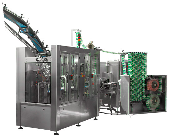 矿泉水瓶套标机-全自动双料架高速套标机-玻璃瓶套标机