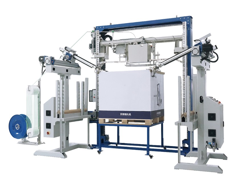 穿剑式加护角顶部打包机-全自动穿剑式捆扎机-红砖打包机